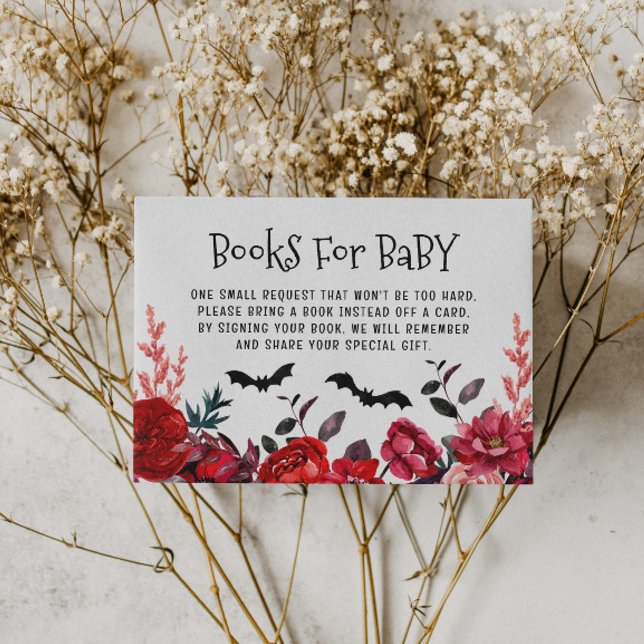 Halloween Books For Baby Flowers Baby Shower Enclosure Card (Creator Uploaded)