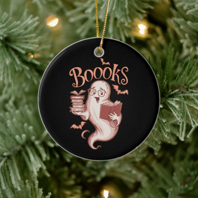 Halloween Books Librarian Teacher Reader Reading Ceramic Tree Decoration (Tree)