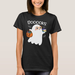Halloween Booooks Cute Ghost Reading Library Books T-Shirt