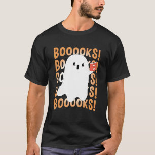 Halloween Booooks Ghost Reading Boo Read Books Lib T-Shirt