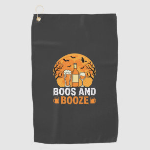 Halloween Boos and Booze Drinking Party Design Golf Towel