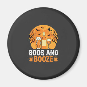 Halloween Boos and Booze Drinking Party Design Magnet