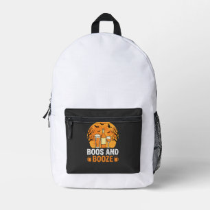 Halloween Boos and Booze Drinking Party Design Printed Backpack