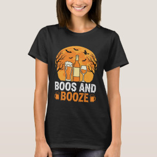 Halloween Boos and Booze Drinking Party Design T-Shirt