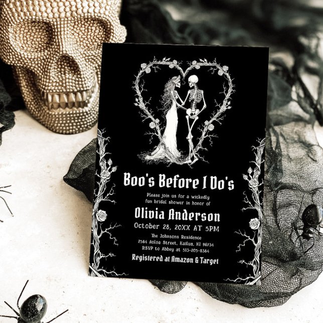 Halloween Boo's Before I Do's Bridal Shower Invitation (Creator Uploaded)