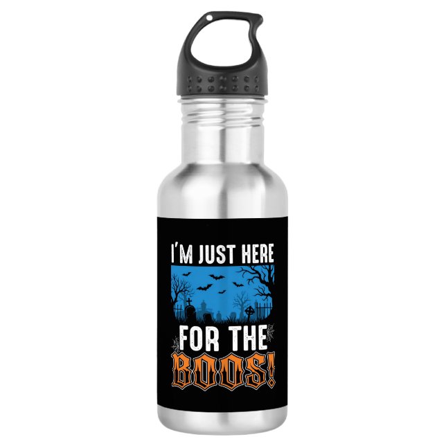 Halloween Boos Ghost Graveyard Vector Design_1 532 Ml Water Bottle (Front)