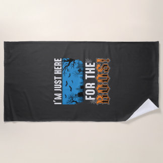 Halloween Boos Ghost Graveyard Vector Design_1 Beach Towel