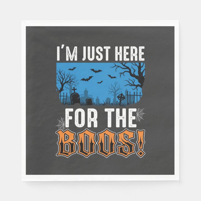 Halloween Boos Ghost Graveyard Vector Design_1 Napkin (Front)
