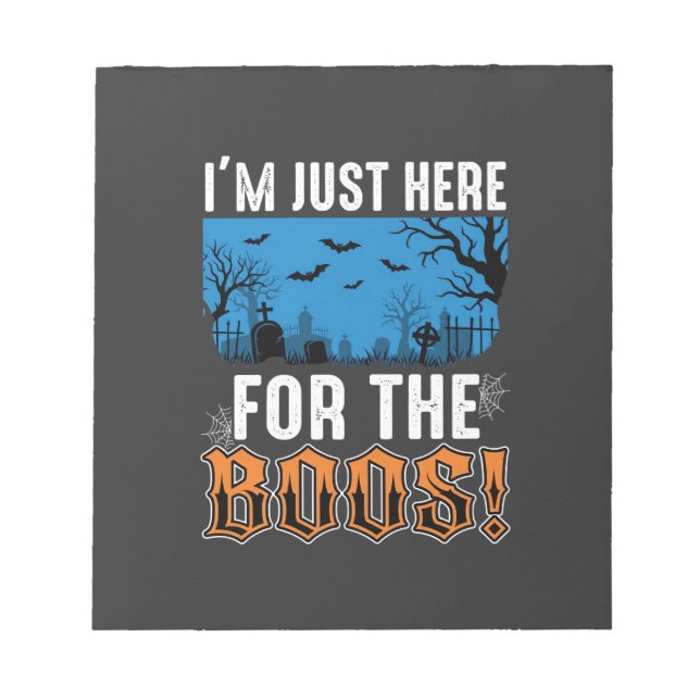Halloween Boos Ghost Graveyard Vector Design_1 Notepad (Front)