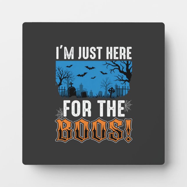 Halloween Boos Ghost Graveyard Vector Design_1 Plaque (Front)