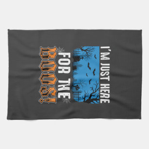Halloween Boos Ghost Graveyard Vector Design_1 Tea Towel