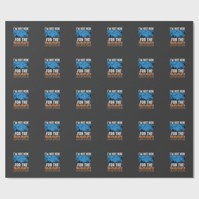 Halloween Boos Ghost Graveyard Vector Design_1 Wrapping Paper (Flat)
