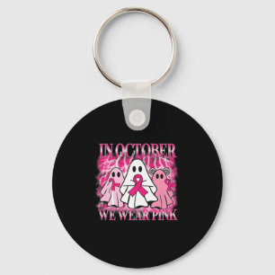 Halloween Bootleg Breast Cancer Awareness Ghost Pi Key Ring