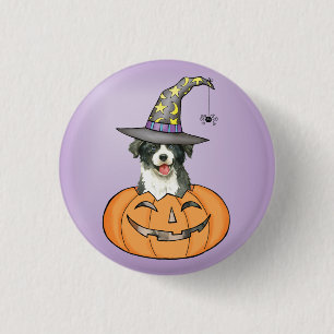 Halloween Border Collie Button