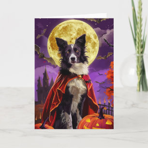 Halloween Border Collie Dog Pumpkins Scary  Card