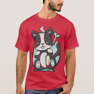 Halloween Border Collie Herding Dog Cute Anime Hor T-Shirt