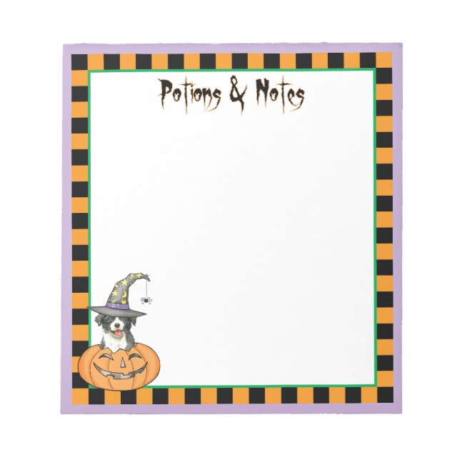 Halloween Border Collie Notepad (Front)