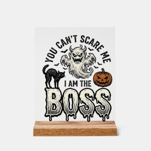 Halloween Boss Ghost Vintage Engraving Shirt Desig Acrylic Sign