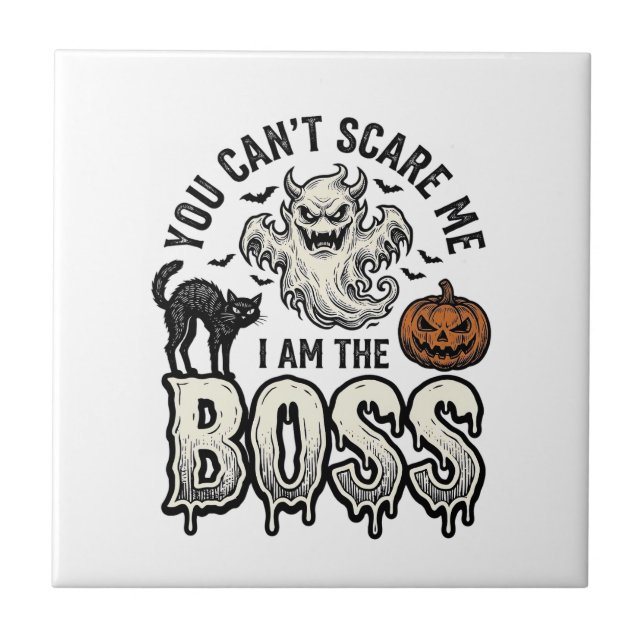 Halloween Boss Ghost Vintage Engraving Shirt Desig Tile (Front)
