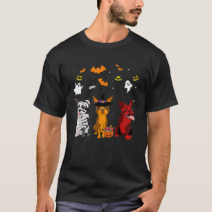 Halloween boston terrier Dogs Lovers Mummy Witch D T-Shirt