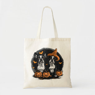 Halloween Boston Terrier Dogs Tote Bag
