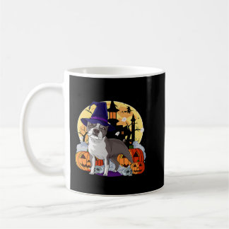 Halloween Boston Terrier Pumpkin Witch Coffee Mug