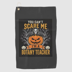 Halloween Botany Teacher Skeleton Pumpkin Design Golf Towel