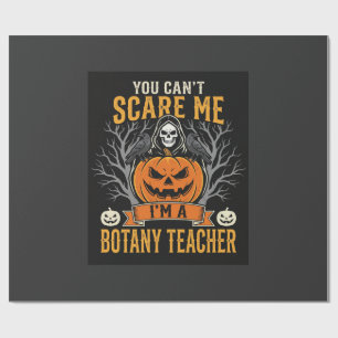 Halloween Botany Teacher Skeleton Pumpkin Design Wrapping Paper