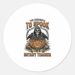 Halloween Botany Teacher Vintage Engraving Pumpkin Classic Round Sticker
