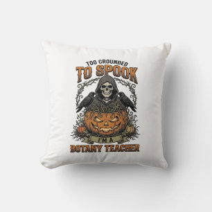 Halloween Botany Teacher Vintage Engraving Pumpkin Cushion
