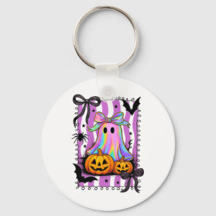 Halloween Bow Shirt Cute Skull Pumpkin Sweets Fun Key Ring