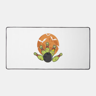 Halloween Bowling Zombie Pins Bats Bowler Gift Desk Mat