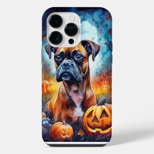 Halloween Boxer With Pumpkins Scary iPhone 14 Pro Max Case