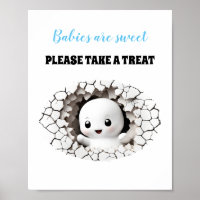 Halloween Boy Baby Shower Peeking Ghost Favour Sig