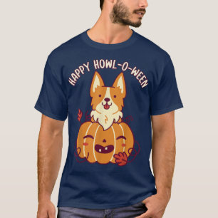 Halloween Boys and Girls Corgi in Pumpkin Hallowee T-Shirt