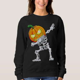 Halloween Boys Dabbing Skeleton Scary Pumpkin Jack Sweatshirt