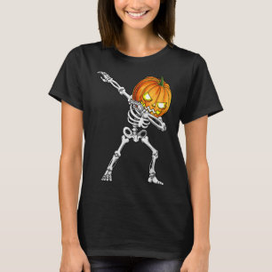 Halloween Boys Dabbing Skeleton Scary Pumpkin Jack T-Shirt