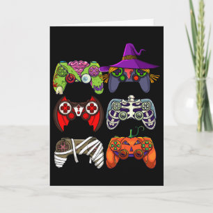Halloween Boys Gamer Skeleton Zombie Gaming Contro Card