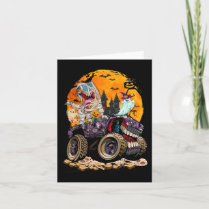 Halloween Boys Kids Dinosaur T rex Dino Pumpkins Card
