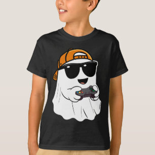 Halloween Boys Kids Ghost Gamer Scary Costume Gami T-Shirt