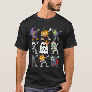 Halloween Boys Skeleton Zombie Pumpkin Unique Boo  T-Shirt