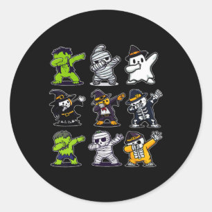 Halloween Boys Skeleton Zombie Scary Pumpkin Mummy Classic Round Sticker