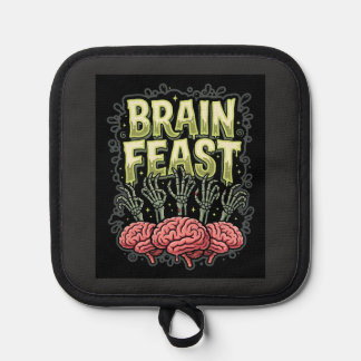 Halloween Brain Feast Zombie Hands Vector Design Pot Holder