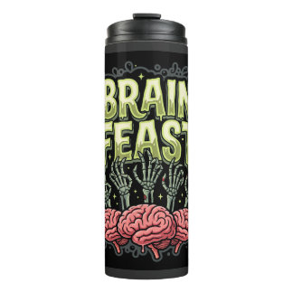 Halloween Brain Feast Zombie Hands Vector Design Thermal Tumbler