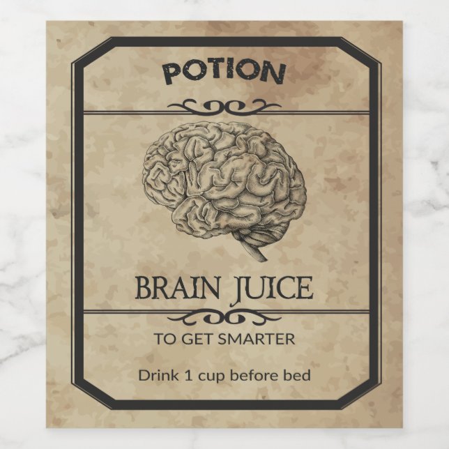 Halloween Brain Juice Apothecary Wine Label (Single Label)
