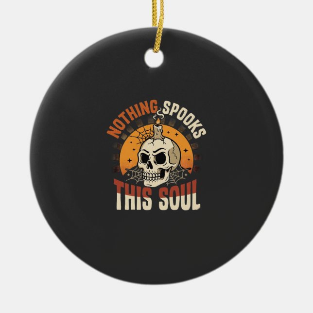 Halloween Brave Skeleton Night Ceramic Tree Decoration (Front)