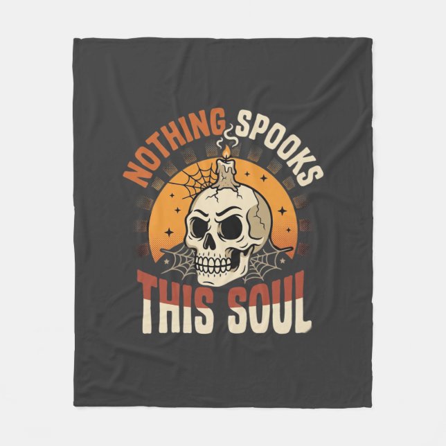 Halloween Brave Skeleton Night Fleece Blanket (Front)