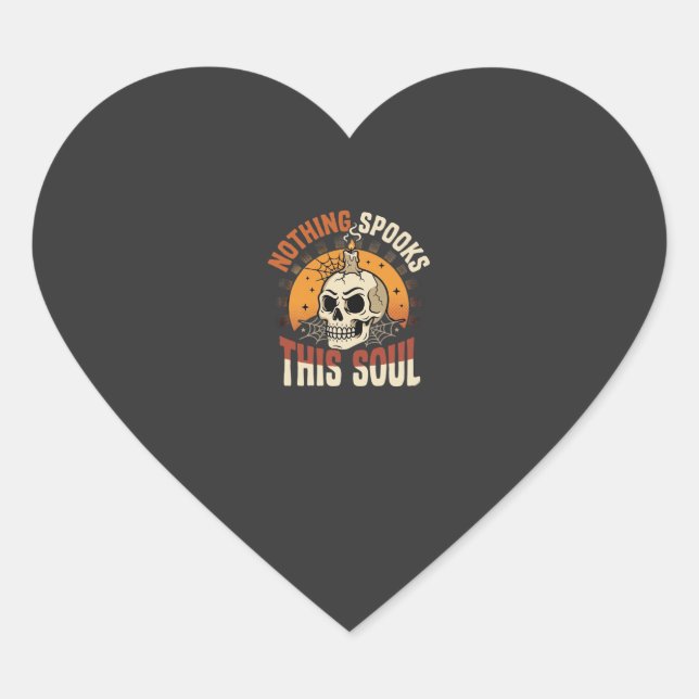 Halloween Brave Skeleton Night Heart Sticker (Front)