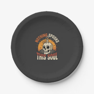 Halloween Brave Skeleton Night Paper Plate