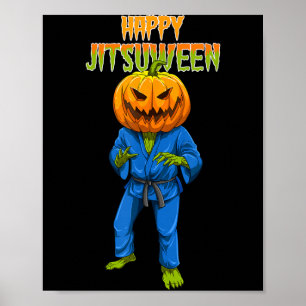 Halloween Brazilian Jiu Jitsu Pumpkin BJJ Poster